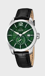 Relógio Jaguar para homem com bracelete em pele preta, mostrador verde e cristal de safira