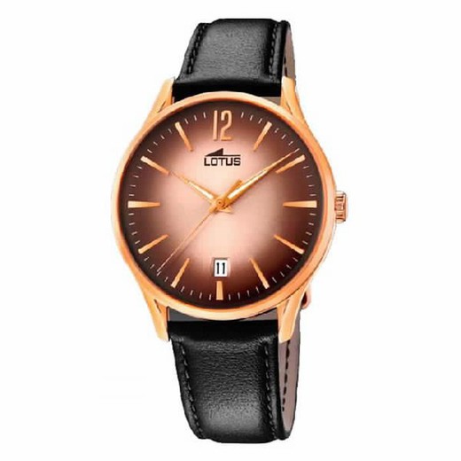 Relógio masculino Lotus vintage com pulseira de couro