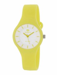 Montre marée femme avec silicone jaune