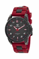 Relógio de maré para homem com pulseira de silicone vermelha