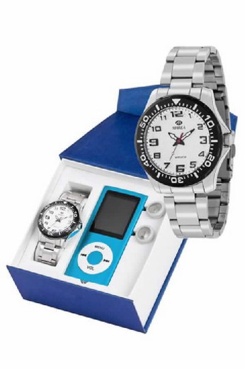 Reloj marea de niño en color acero con MP4 de regalo