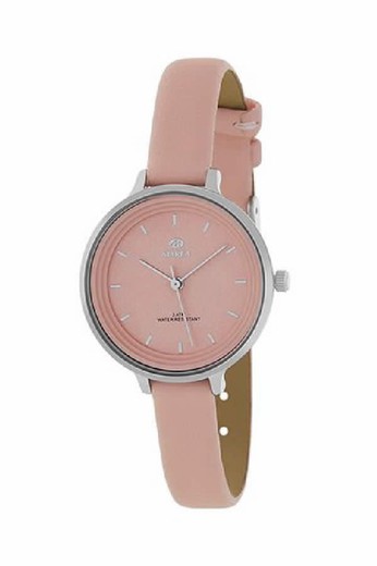 Relógio feminino maré com pulseira e mostrador rosa nude