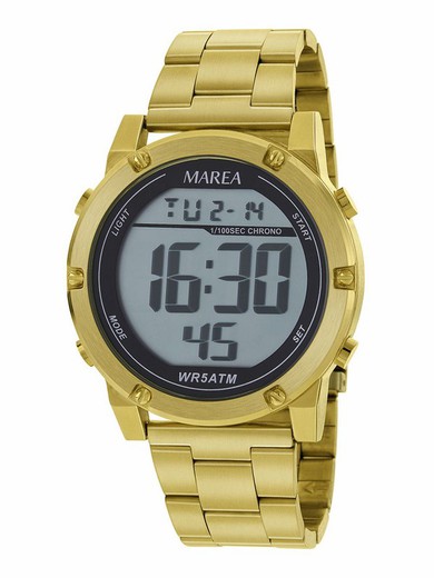 Reloj Marea digital Ip dorado para hombre