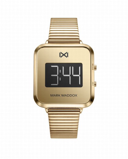 Reloj Mark Maddox unisex dorado digital cuadrado