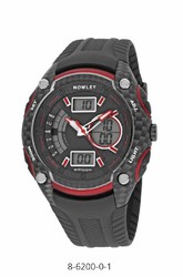 Reloj nowley de hombre anadigi en caucho con motivos rojos