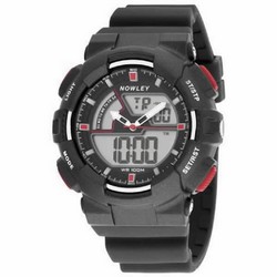 Reloj nowley ana-digi de hombre en caucho negro y rojo