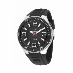 Relógio masculino Nowley com pulseira de silicone preta.