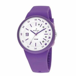 Relógio unissex Nowley com bluetooth, alarme multifuncional, pulseira lilás