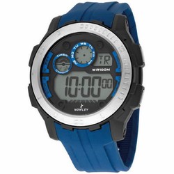 Relógio digital masculino Nowley com pulseira de silicone azul elétrica