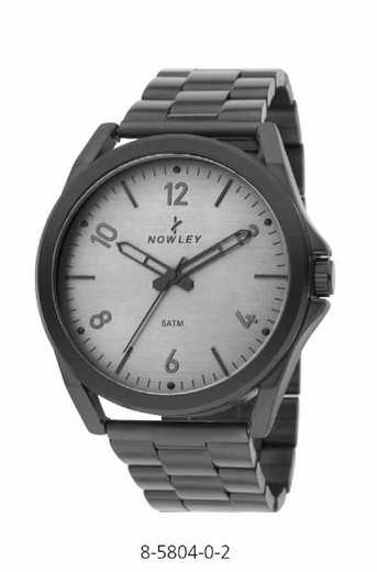 Reloj nowley de hombre chapado negro con esfera gris