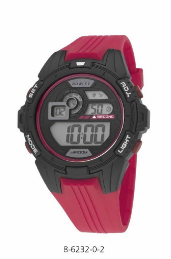 Reloj nowley digital de hombre con correa de silicona roja