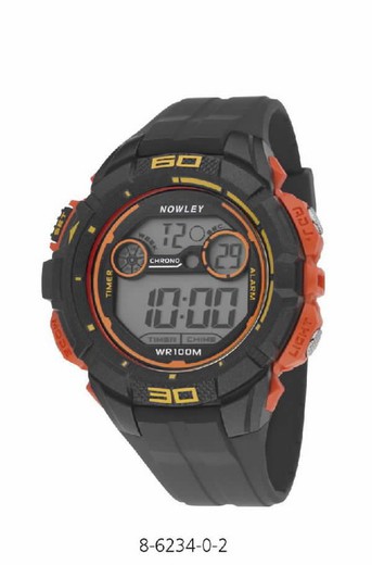 Reloj digital nowley de hombre con correa de silicona negra