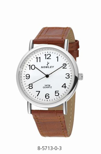 Reloj nowley de hombre con correa de piel marrón claro