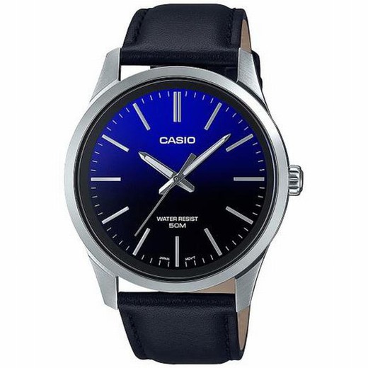 Casio Timeless Leder-Herrenuhr in Blau