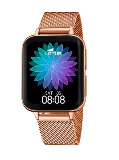 Reloj rectangular Smartwatch Lotus para mujer con dos correas rosadas 50033/1