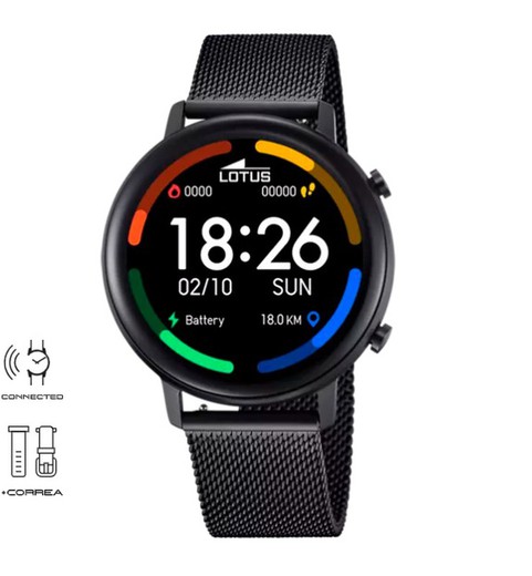 Reloj Smartwatch Lotus para hombre con dos correas negras 50043/1