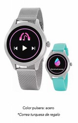 Montre Marea Smartwatch avec bracelet en silicone turquoise et argent mat