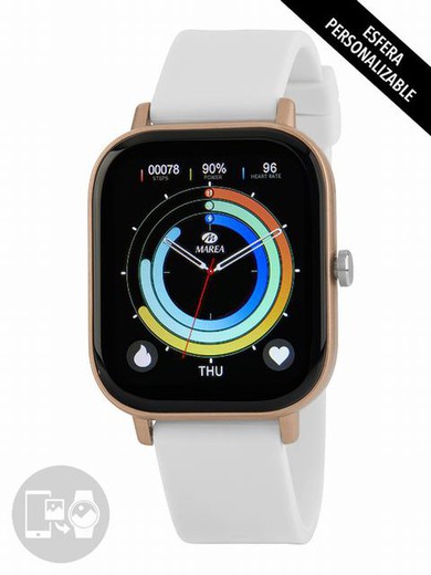 Reloj Smartwatch Marea Unisex B58007/4 Blanco, Esfera personalizable