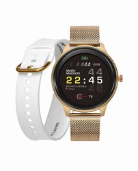 Mark Maddox Unisex-Smartwatch-Uhr aus goldfarbenem IP-Stahl