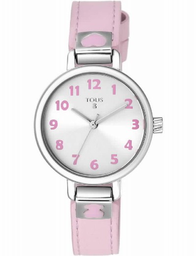 Relógio tous de menina com pulseira de couro rosa