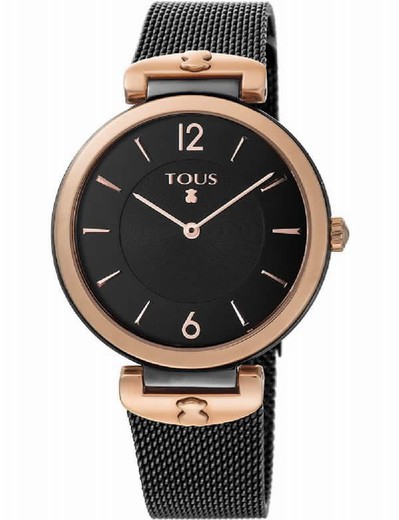 Reloj Tous S-Mesh bicolor rosado y negro