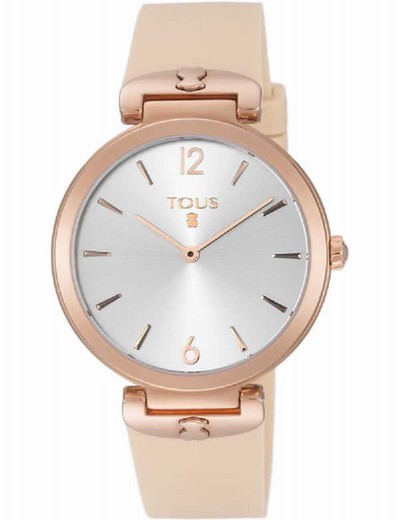 Reloj tous de mujer en acero Pvd rosado y silicona rosa