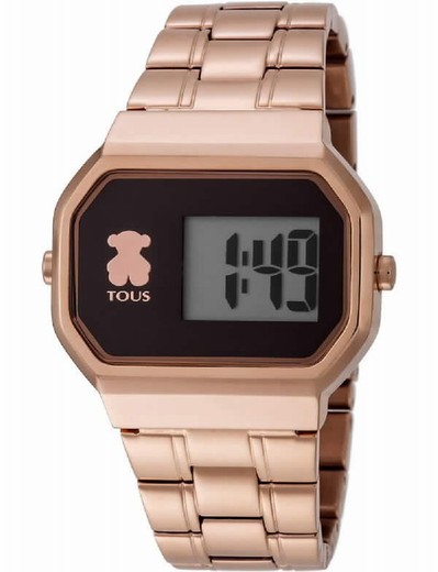 Montre tous pour femme en acier PVD rose et digitale