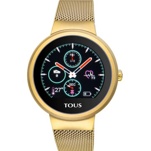 Reloj Tous smartwatch en acero Ip dorado y esterilla