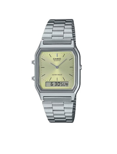 Reloj unisex Casio analógico-digital AQ-230 esfera verde claro