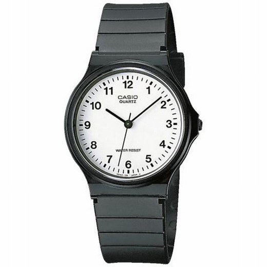 Reloj Unisex Casio MQ-24 color negro esfera blanca