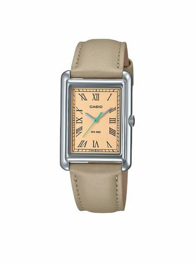 Casio rechteckige beige Unisex-Uhr