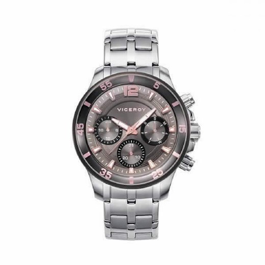 Reloj Viceroy de acero multifunción, esfera gris gun