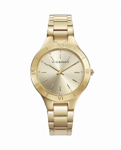 Reloj Viceroy mujer acero chapado IP dorado.