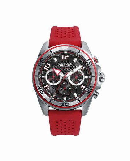 Relógio Viceroy Man com pulseira de silicone vermelha