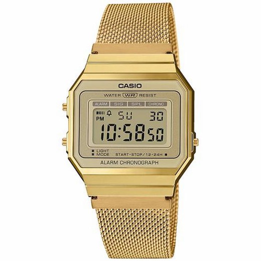 Montre Casio vintage en or avec bracelet mat