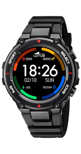 Lotus smartwatch com GPS cor preta