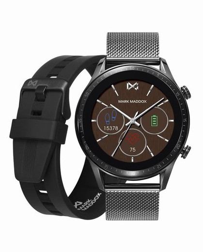 Montre connectée pour homme Viceroy en acier Ip noir et bracelet cadeau