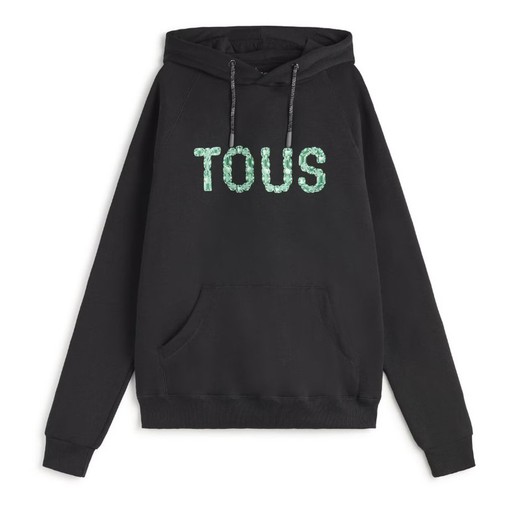 Türkisfarbenes Sweatshirt mit Tous-Logo und Edelsteinen