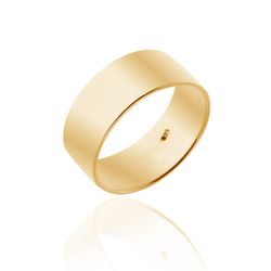 Alianza de plata chapada en oro ancha con posibilidad de personalizado