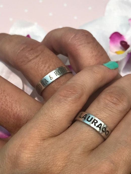 Personalisierter Silberring dicker Buchstabe