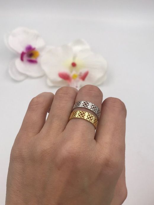 Vergoldeter Silberring mit Kachel Panot Barcelona