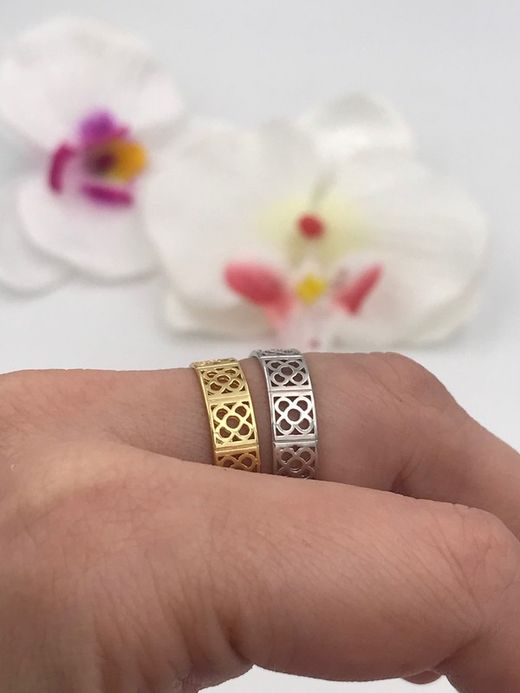 Silberring mit Fliese Panot Barcelona