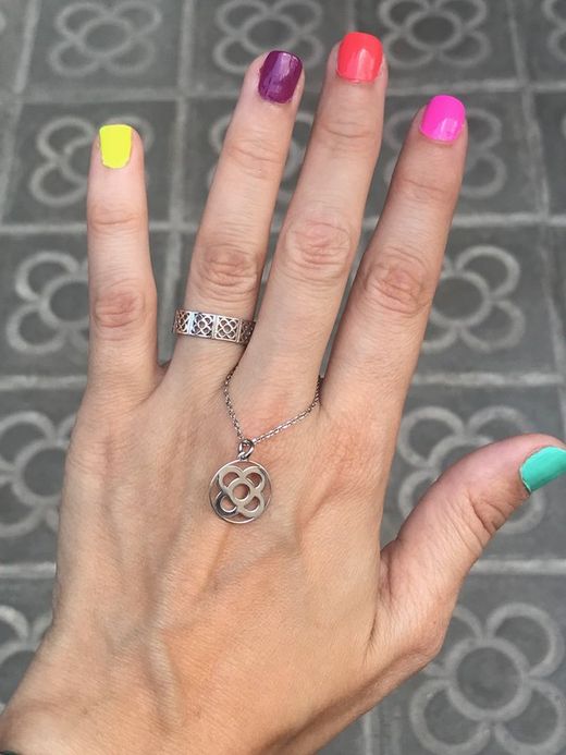 Silberring mit Fliese Panot Barcelona