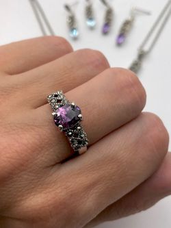 Lila Sterling Silber Ring