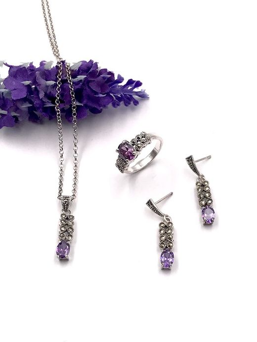 Lila Sterling Silber Ring