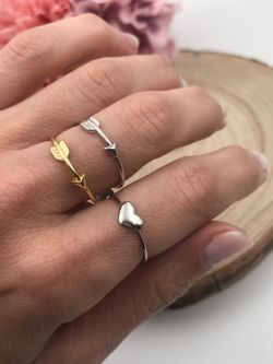 Bague en argent en forme de cœur