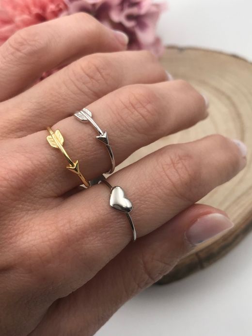 Bague en argent en forme de cœur