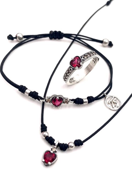 Silberring Liebe Rot