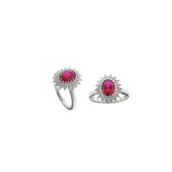 Anillo de plata Rosetón Strawberry