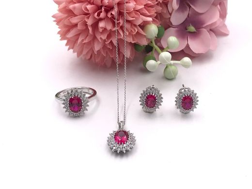 Erdbeer-Rosette-Silberring